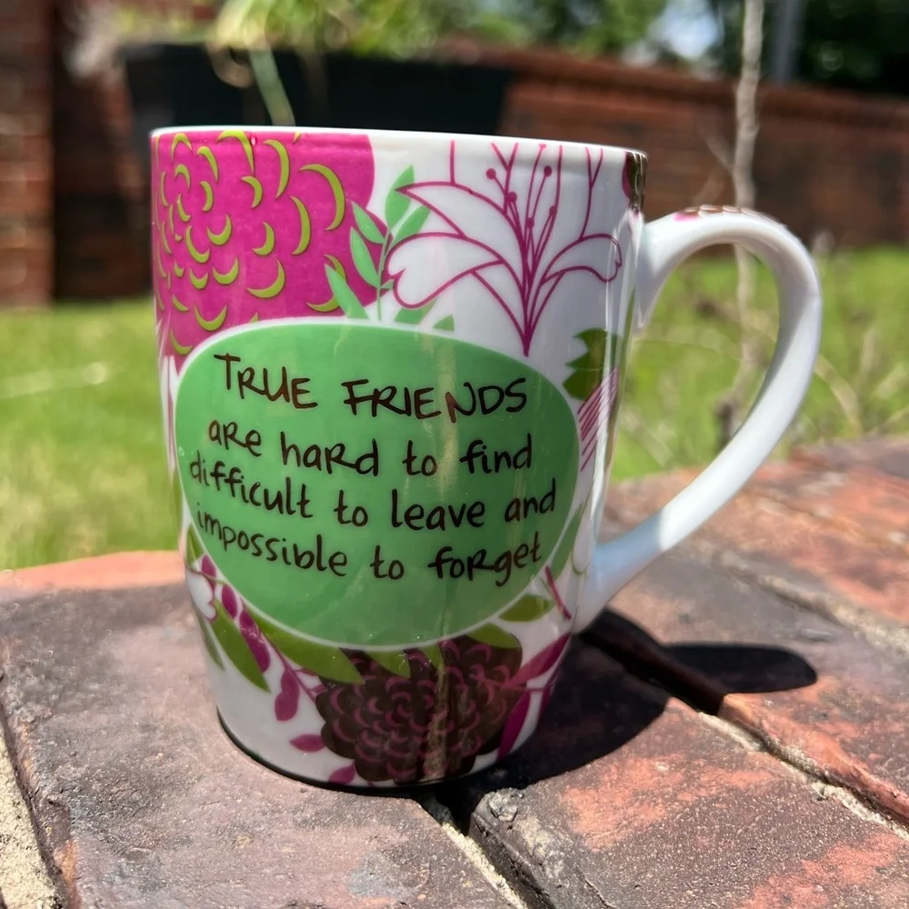 Pier One Floral Mug with True Friends Inspirational Quote